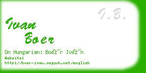 ivan boer business card
